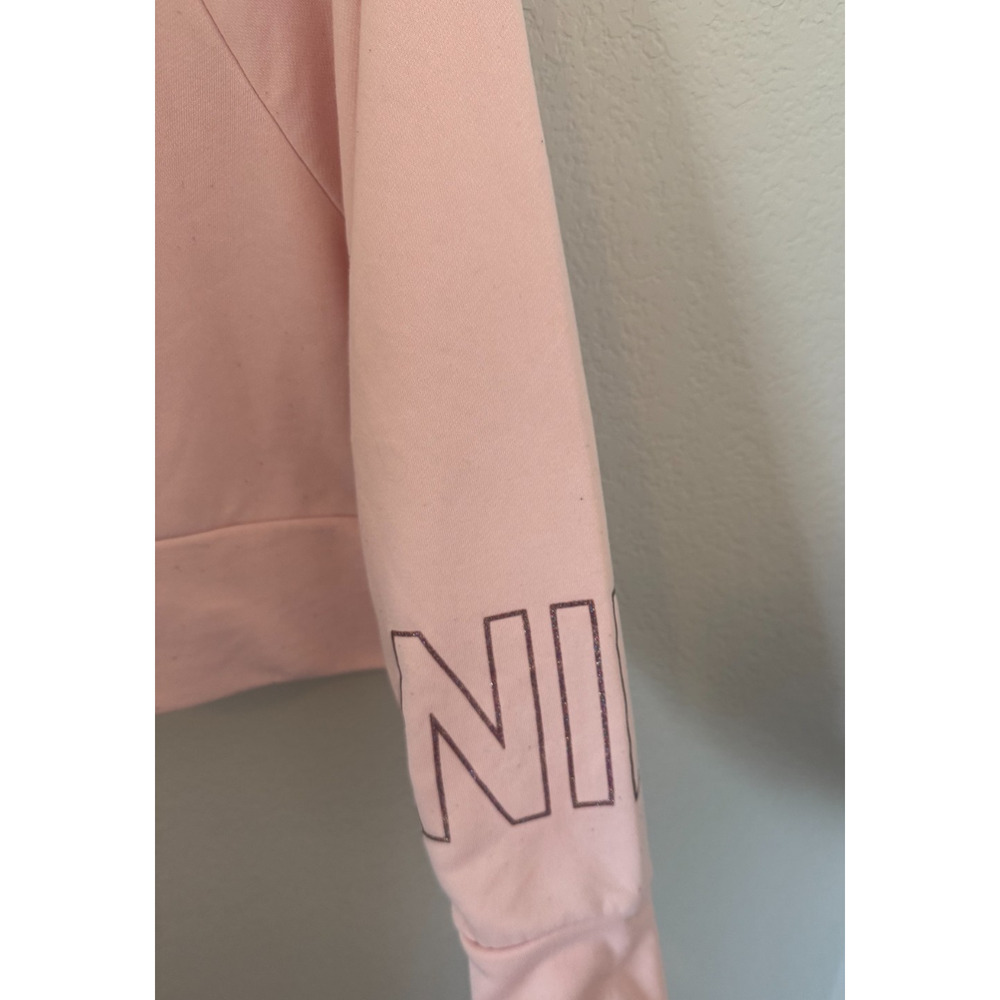 Nike Get Fit Fleece Crew Dri-Fit Echo Pink Women Cropped Sweatshirt M BV5059-682 - Picture 4 of 11